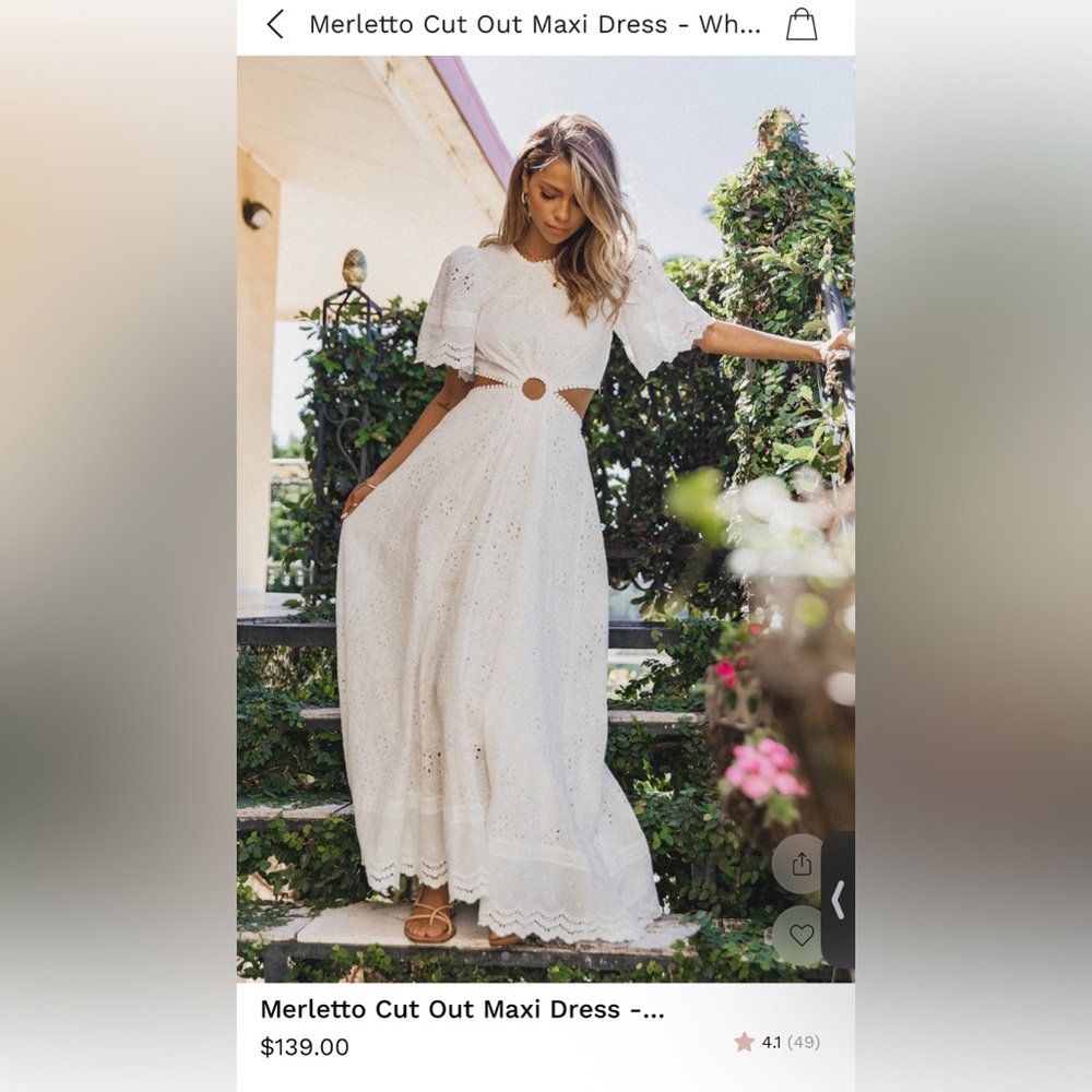 Petal & Pup White Lace Maxi Dress
